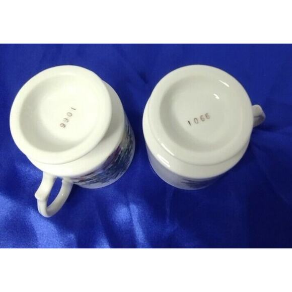 Lefton Hand Painted Gold Banded Christmas Tree Footed Holiday Mugs (Set of 2) - Picture 5 of 8